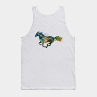 Colorful Running Horse Silhouette Tank Top